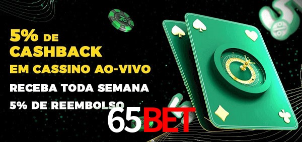 Promoções do cassino ao Vivo 65BET